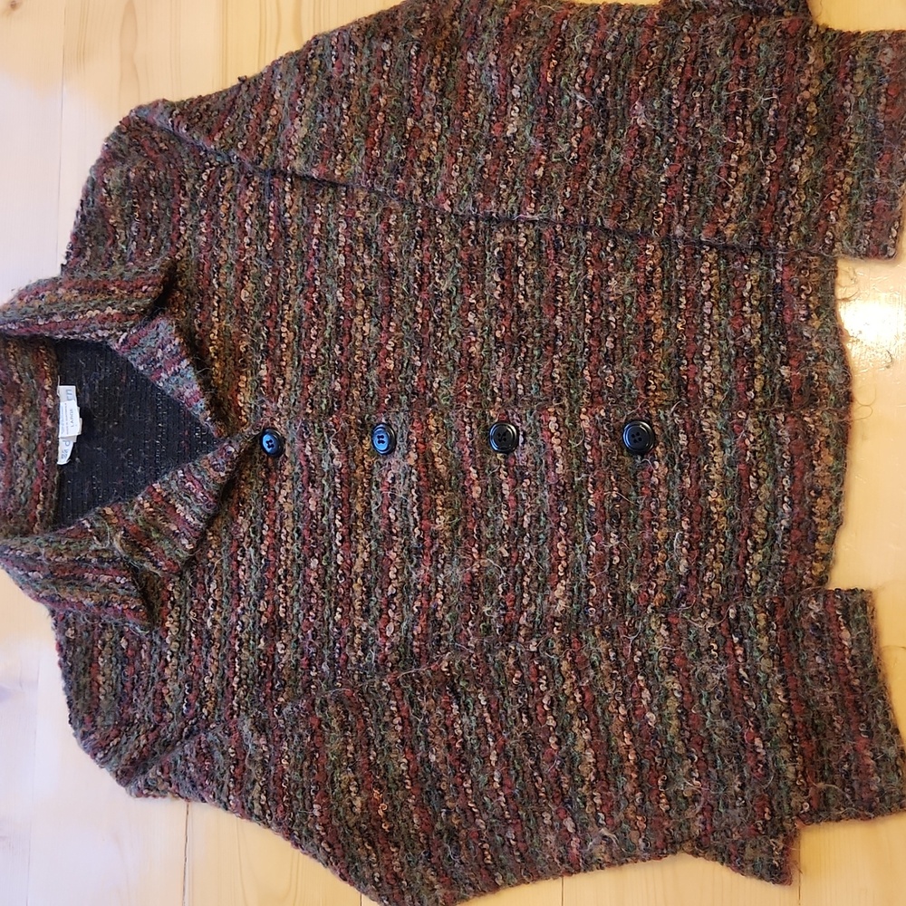 Dressbarn 90s Vintage Shaggy Knit Jacket Mohair Blend Grandmacore Size L - Picture 8 of 12